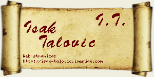 Isak Talović vizit kartica